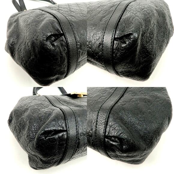 💎✨Authentic✨💎GUCCI Guccissima Leather Shoulder Bag Hand Bag Black - Picture 7 of 15